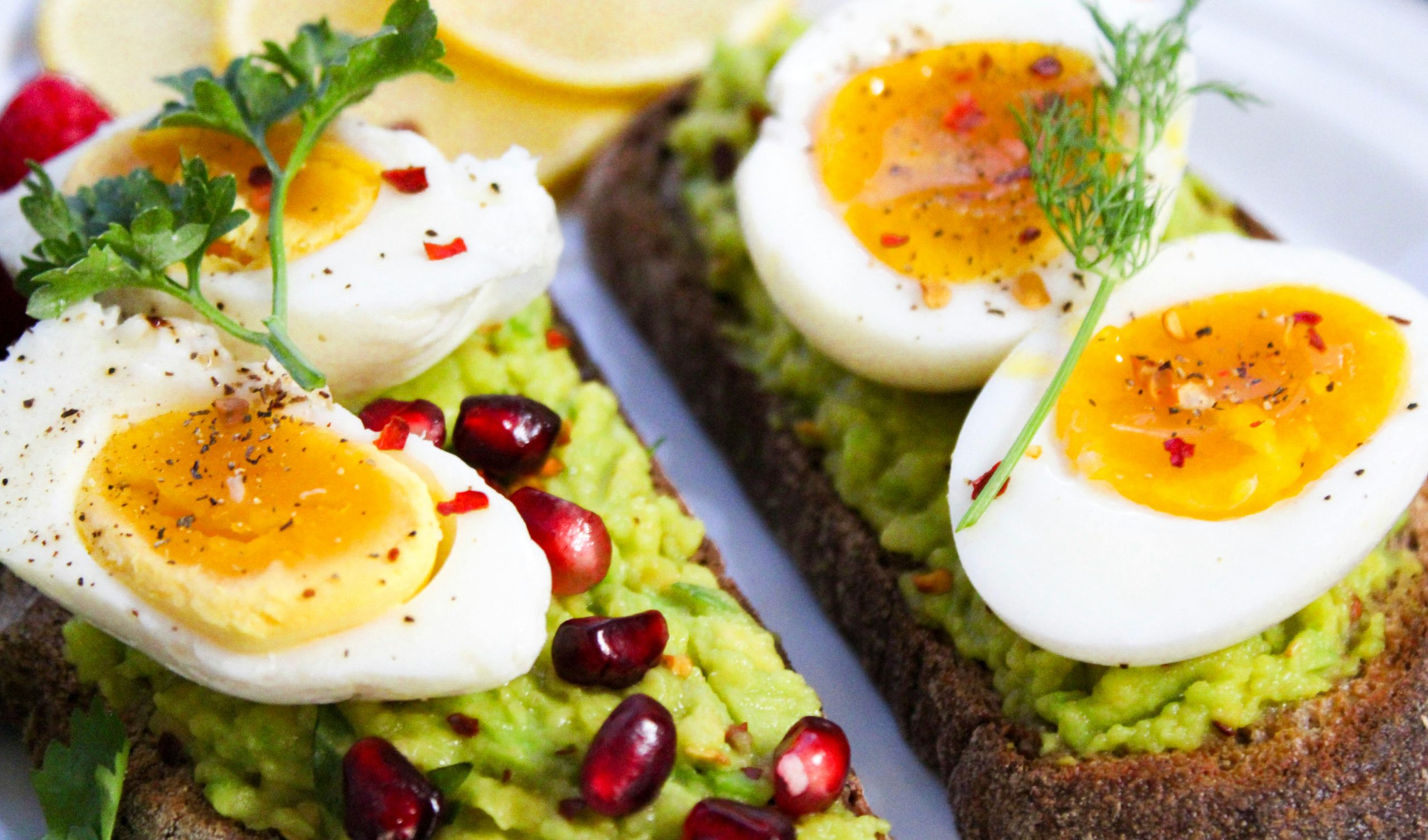 toast with avocado and eggs